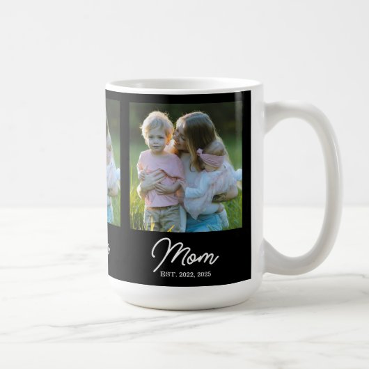Mom Established Script Black 3 Photo Kaffeetasse (Rechts)