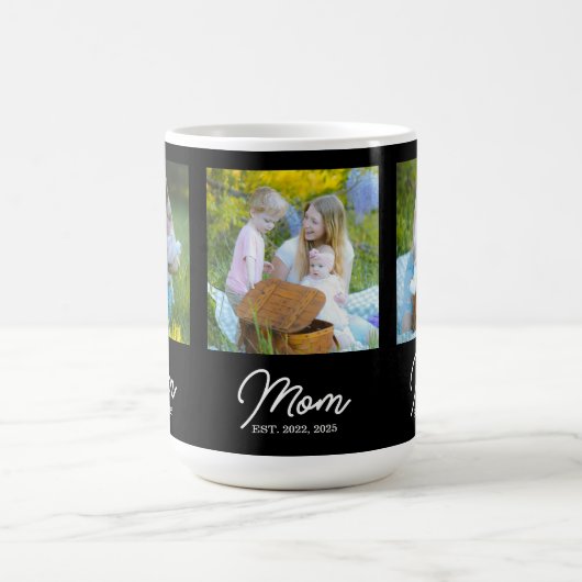 Mom Established Script Black 3 Photo Kaffeetasse (Mittel)