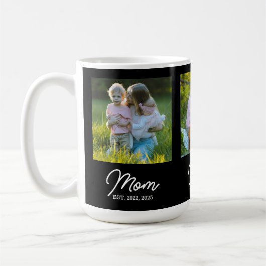Mom Established Script Black 3 Photo Kaffeetasse (Links)