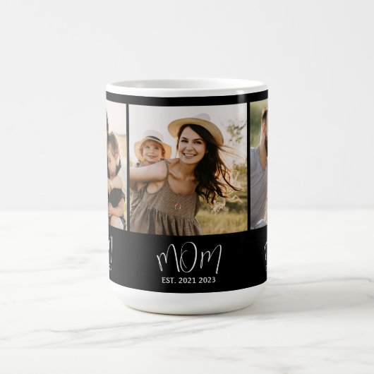 Mom Established Script Black 3 Photo Kaffeetasse (Mittel)