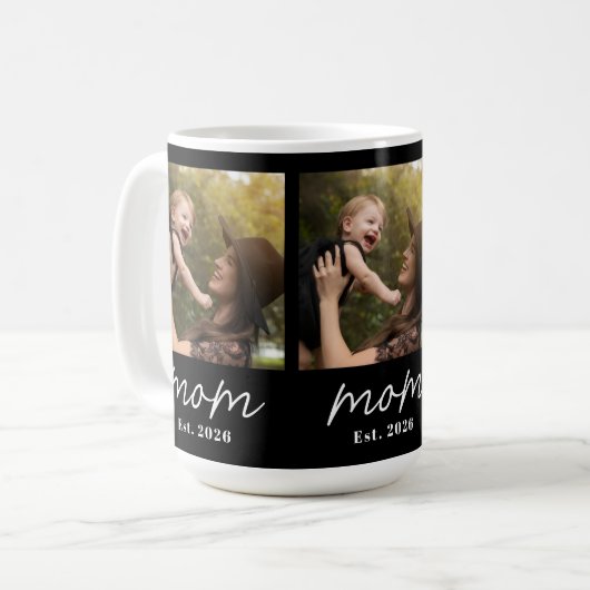 Mom Established Script Black 3 Photo  Kaffeetasse (Vorderseite Links)