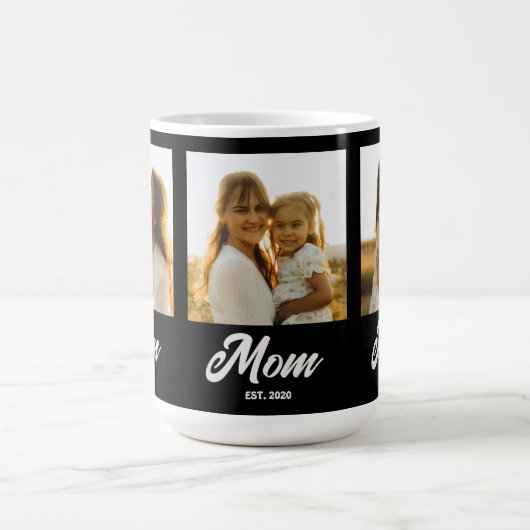 Mom Established Script Black 3 Photo Kaffeetasse (Mittel)