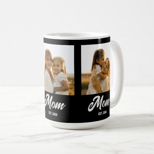 Mom Established Script Black 3 Photo Kaffeetasse (VorderseiteRechts)