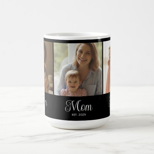 Mom Established Script Black 3 Photo Kaffeetasse (Mittel)