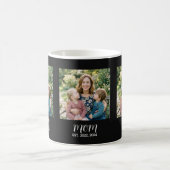 Mom Established Script Black 3 Photo Mug Kaffeetasse (Mittel)