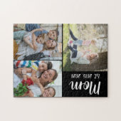 Mom Established Script Black 3 Photo Puzzle (Horizontal)