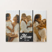 Mom Established Script Black 3 Photo Puzzle (Horizontal)