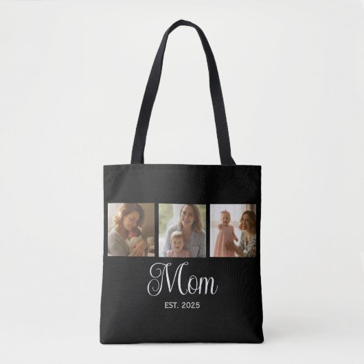 Mom Established Script Black 3 Photo Tasche (Vorderseite)