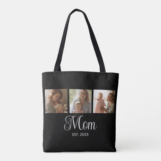 Mom Established Script Black 3 Photo Tasche (Rückseite)
