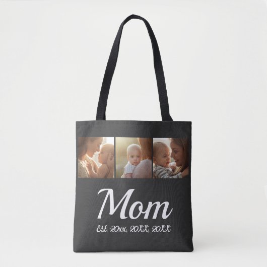 Mom Established Script Black 3 Photo Tasche (Vorderseite)