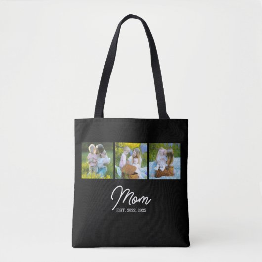 Mom Established Script Black 3 Photo Tasche (Vorderseite)