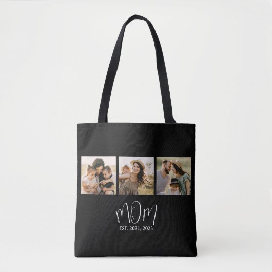 Mom Established Script Black 3 Photo Tasche (Vorderseite)