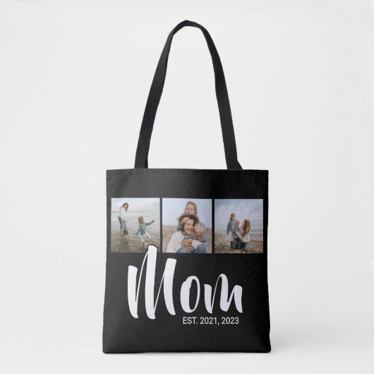 Mom Established Script Black 3 Photo Tasche (Vorderseite)