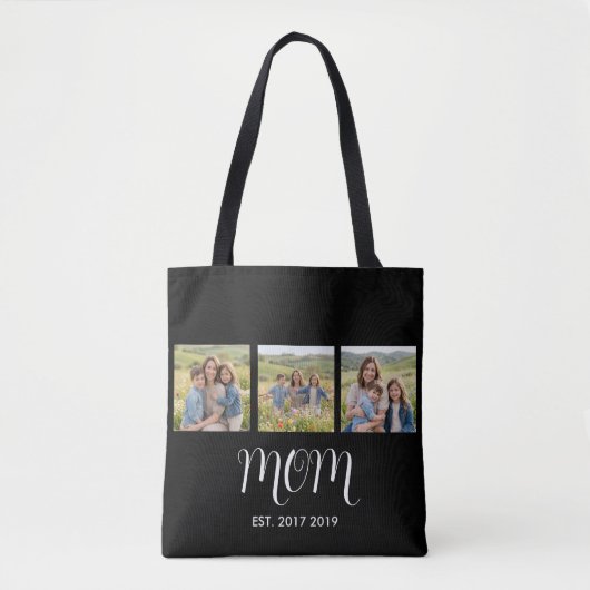 Mom Established Script Black 3 Photo Tasche (Vorderseite)