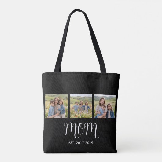 Mom Established Script Black 3 Photo Tasche (Rückseite)