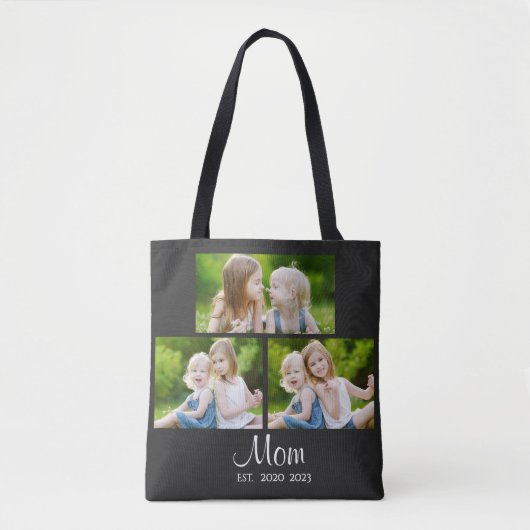 Mom Established Script Black 3 Photo Tasche (Vorderseite)