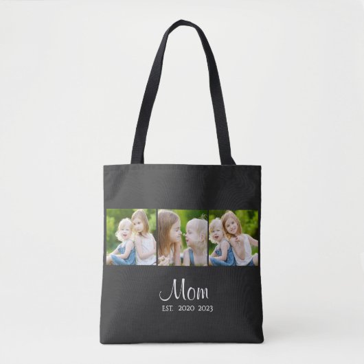 Mom Established Script Black 3 Photo Tasche (Vorderseite)