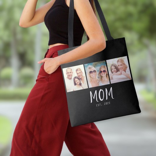 Mom Established Script Black 3 Photo Tasche