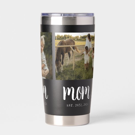 Mom Established Script Black 3 Photo Thermobecher (Rückseite)