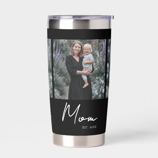 Mom Established Script Black 3 Photo Thermobecher (Links)