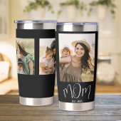 Mom Established Script Black 3 Photo Thermobecher