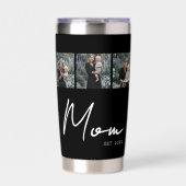Mom Established Script Black 3 Photo Thermobecher (Vorderseite)