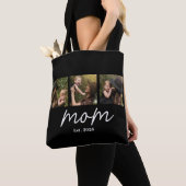 Mom Established Script Black 3 Photo Tote Bag Tasche (Von Nahem)