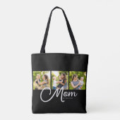 Mom Established Script Black 3 Photo Tote Bag Tasche (Rückseite)