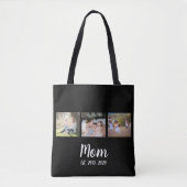 Mom Established Script Black 3 Photo Tote Bag Tasche (Vorderseite)