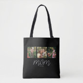 Mom Established Script Black 3 Photo Tote Bag Tasche (Vorderseite)