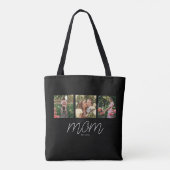 Mom Established Script Black 3 Photo Tote Bag Tasche (Rückseite)