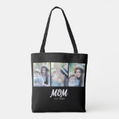 Mom Established Script Black 3 Photo Tote Bag Tasche (Rückseite)