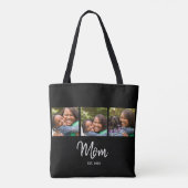 Mom Established Script Black 3 Photo Tote Bag Tasche (Rückseite)