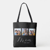 Mom Established Script Black 3 Photo Tote Bag Tasche (Rückseite)