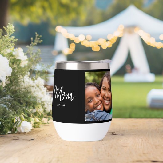 Mom Established Script Black Photo (Hochzeit)