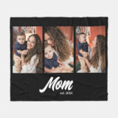 Mom Established Script Black Photo Fleecedecke (Vorderseite (Horizontal))