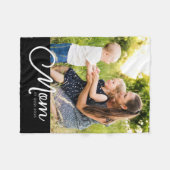Mom Established Script Black Photo  Fleecedecke (Vorderseite (Horizontal))