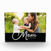 Mom Established Script Black Photo Fotoblock (Vorderseite)