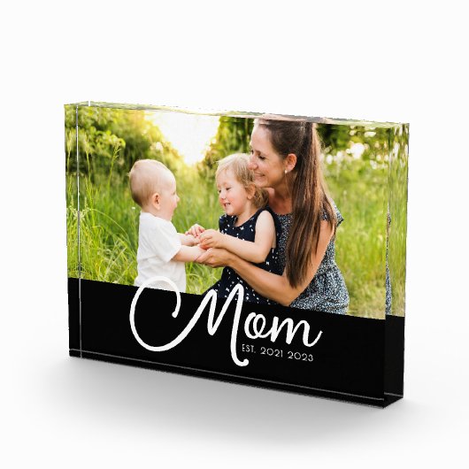 Mom Established Script Black Photo Fotoblock (Rechts)