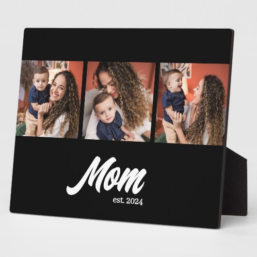 Mom Established Script Black Photo Fotoplatte (Seite)