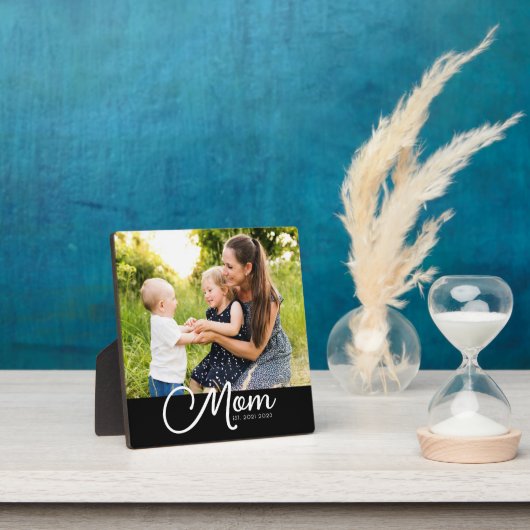 Mom Established Script Black Photo Fotoplatte (InSitu)