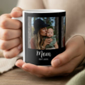 Mom Established Script Black Photo  Kaffeetasse