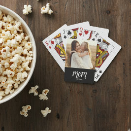 Mom Established Script Black Photo Playing Cards Spielkarten