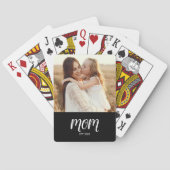 Mom Established Script Black Photo Playing Cards Spielkarten (Rückseite)