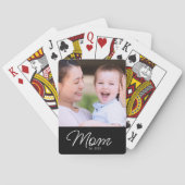 Mom Established Script Black Photo Spielkarten (Rückseite)