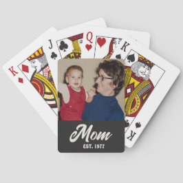 Mom Established Script Black Photo Spielkarten