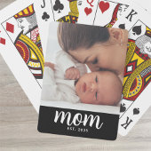 Mom Established Script Black Photo Spielkarten