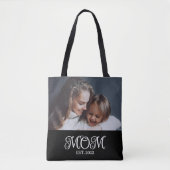 Mom Established Script Black Photo Tasche (Vorderseite)
