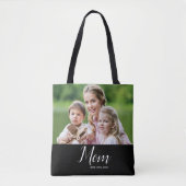 Mom Established Script Black Photo  Tasche (Vorderseite)