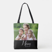 Mom Established Script Black Photo  Tasche (Rückseite)